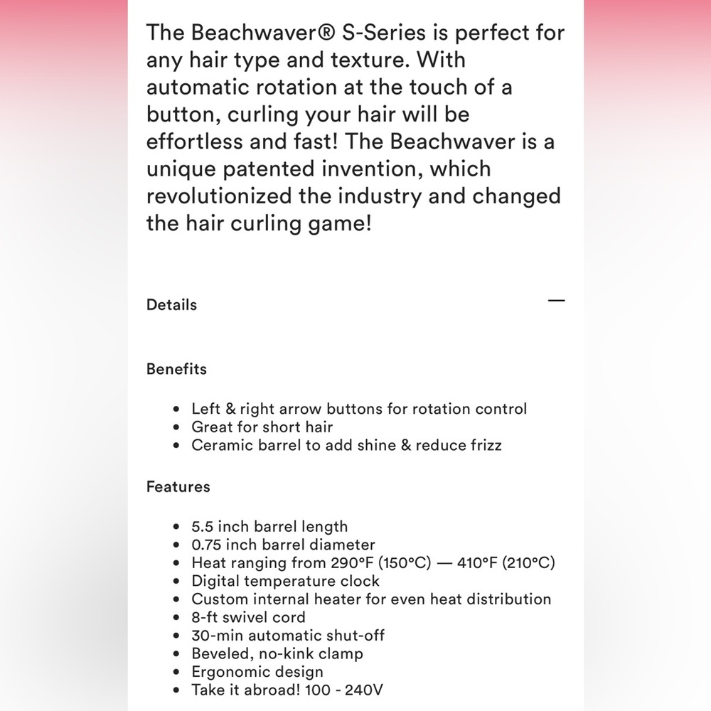 Beachwaver® S-Series S.75 Rotating Curling Iron Set w blue hair clip & scrunchie - Picture 11 of 12